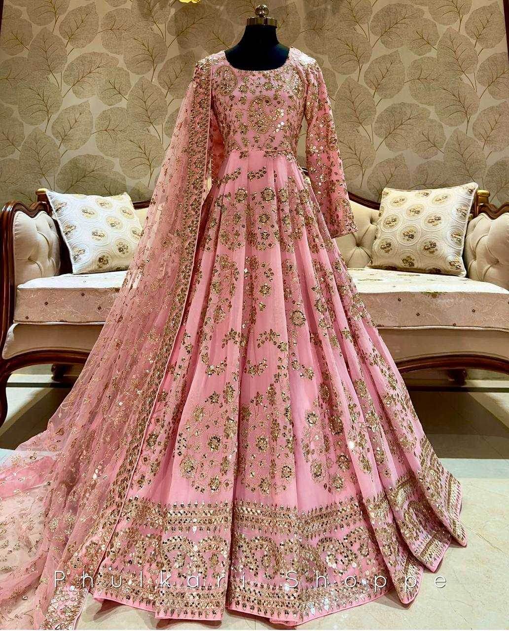Chinon Silk Embroidery Designer Gown - MYLUXURY LANE ENTERPRISE